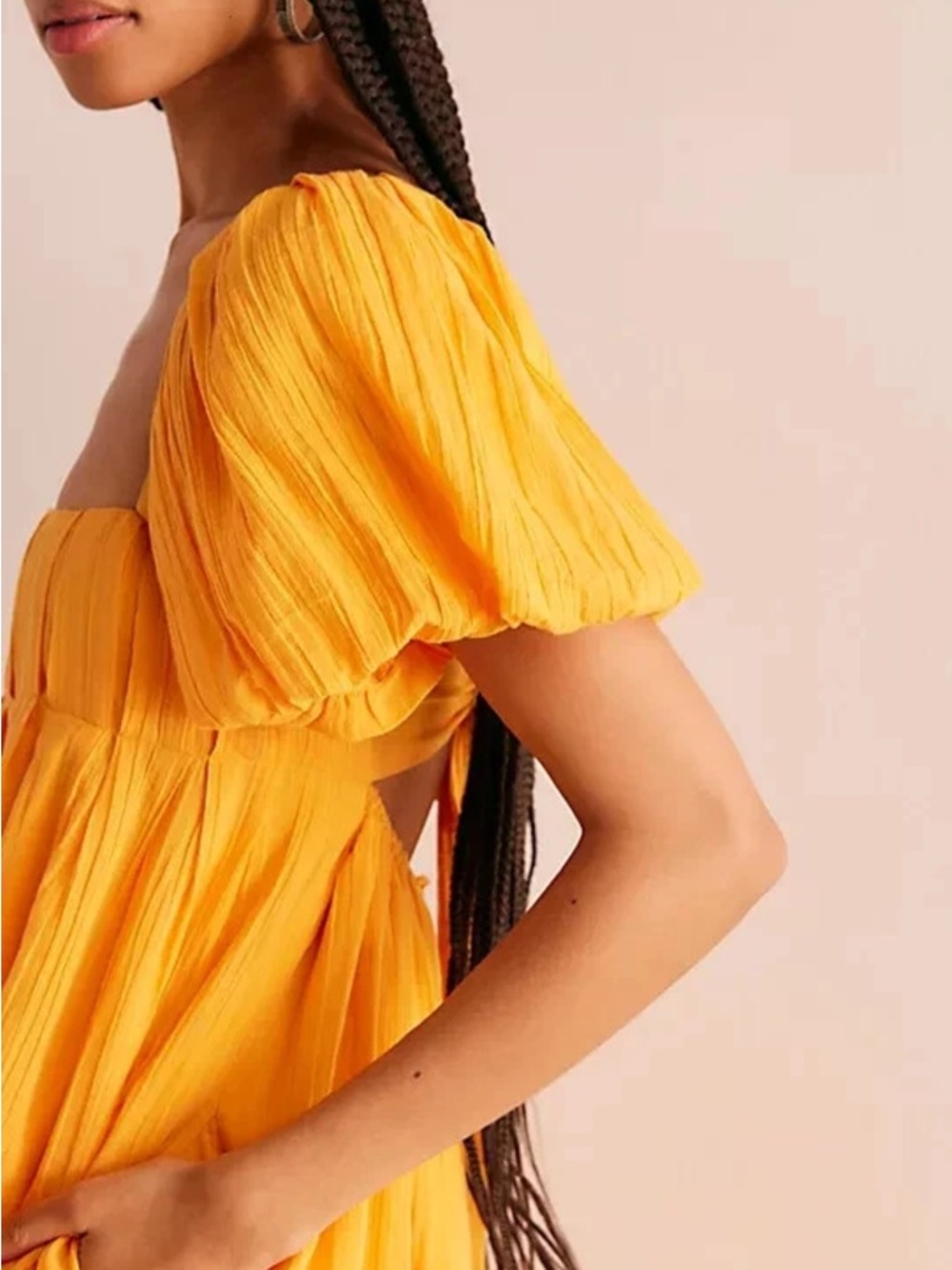 Free People Marina Mini Dress Casual Endless Summer Pleated Size L - Picture 2 of 5